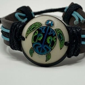 VEGAN Leather Tagua Nut TORTOISE Bracelet